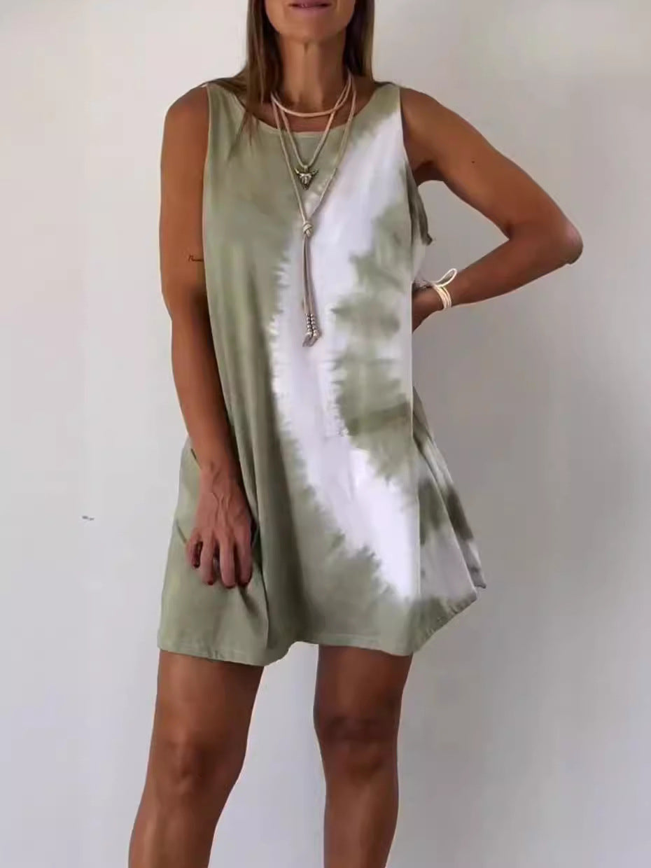 EDEN | SUNSET TIE-DYE TANK DRESS