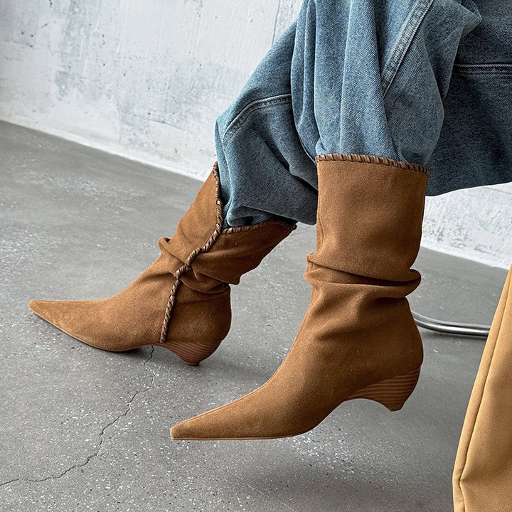 HARPER & JUNE | SLOUCHY POINTED BOOTS