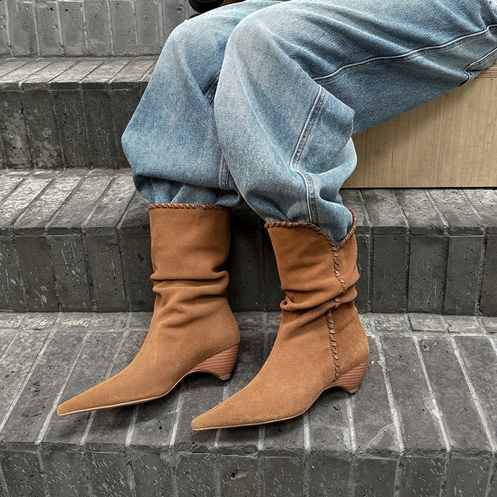 HARPER & JUNE | SLOUCHY POINTED BOOTS