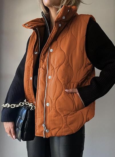 NORTHLINE STUDIO | Classic Puffer Button Zip Up Collared Vest