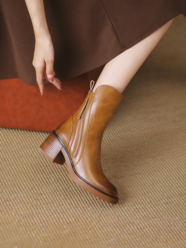 BARBARA BLOCK HEEL ANKLE BOOTS