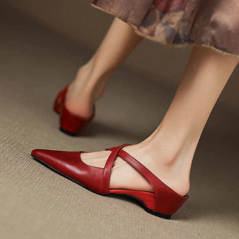 NORTHLINE STUDIO | CROSS-STRAP POINTED MULES