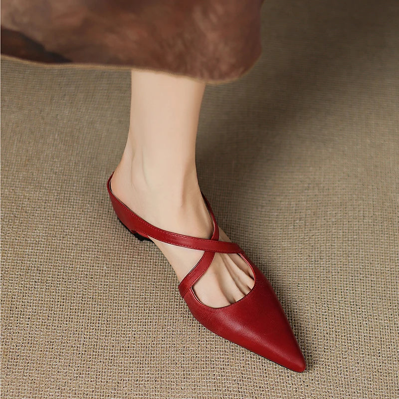 NORTHLINE STUDIO | CROSS-STRAP POINTED MULES