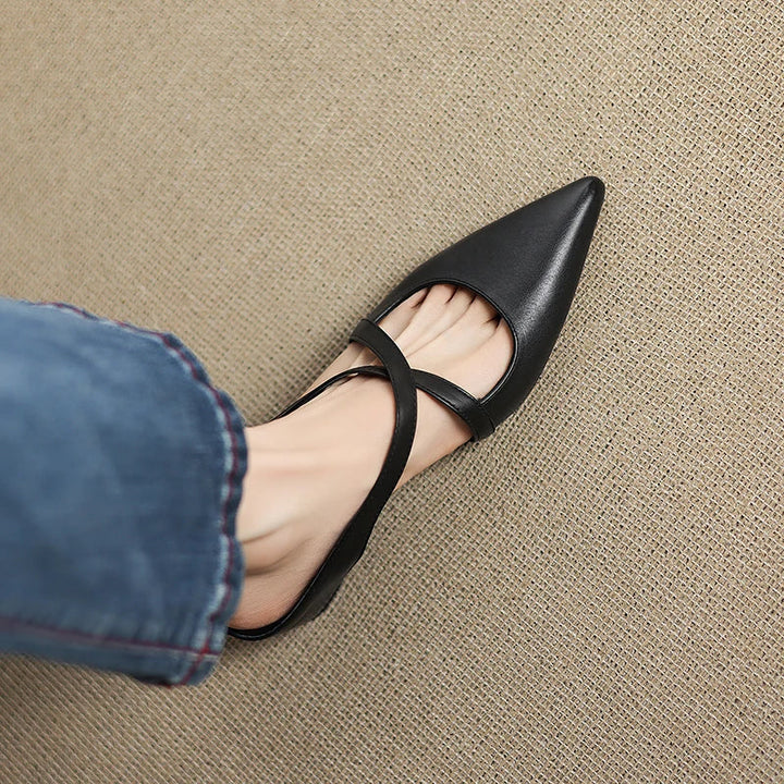 NORTHLINE STUDIO | CROSS-STRAP POINTED MULES