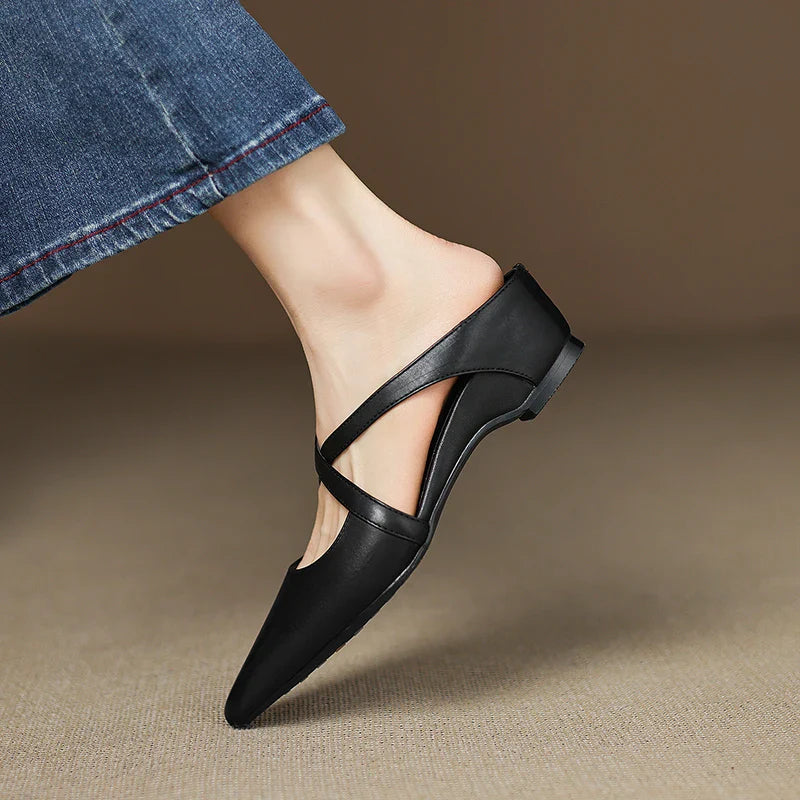 NORTHLINE STUDIO | CROSS-STRAP POINTED MULES