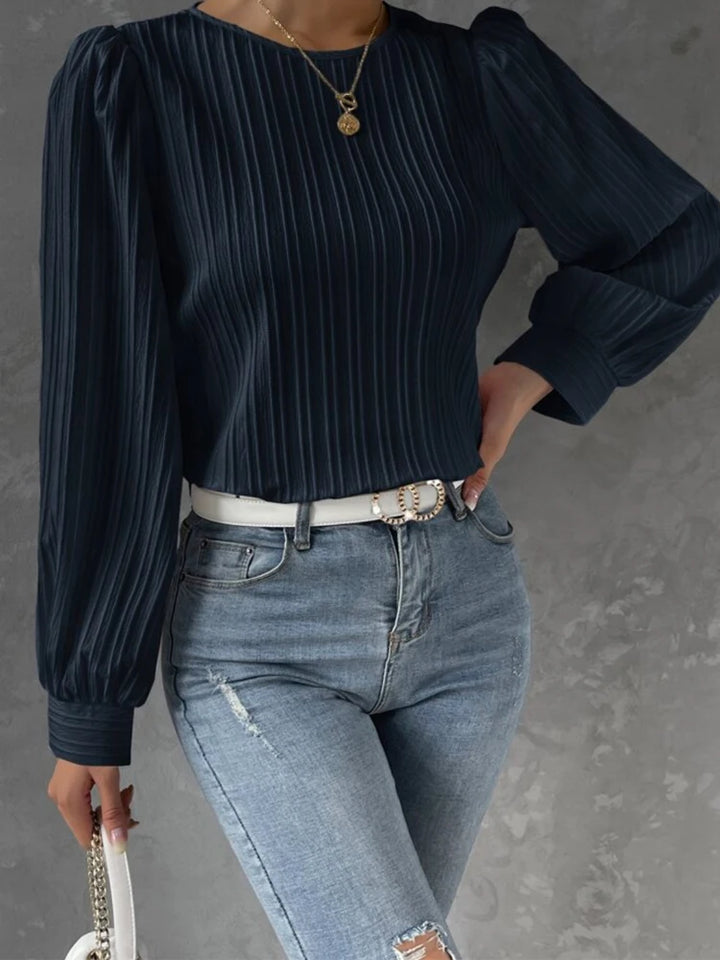 NORTHLINE STUDIO | TEXTURED LONG SLEEVE BLOUSE