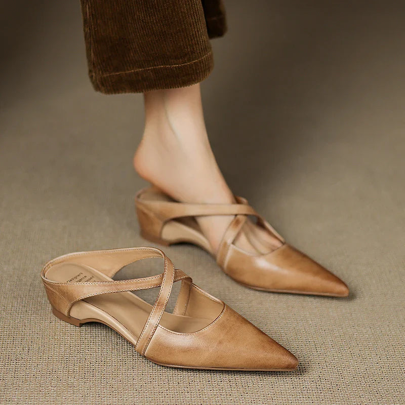 NORTHLINE STUDIO | CROSS-STRAP POINTED MULES