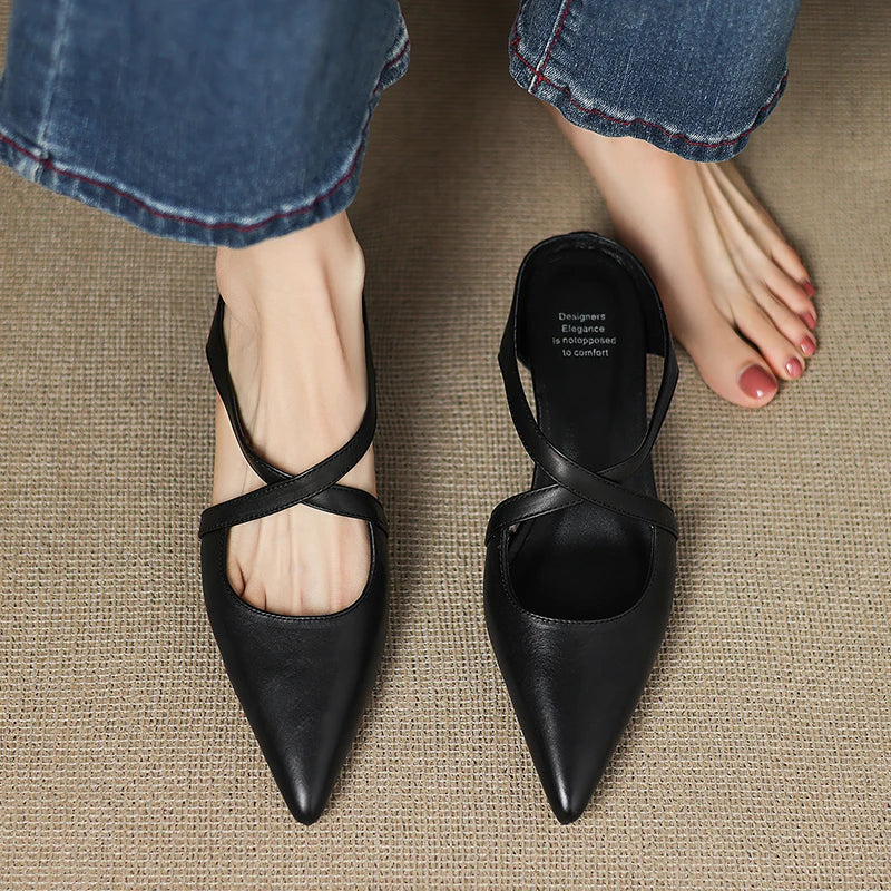 NORTHLINE STUDIO | CROSS-STRAP POINTED MULES