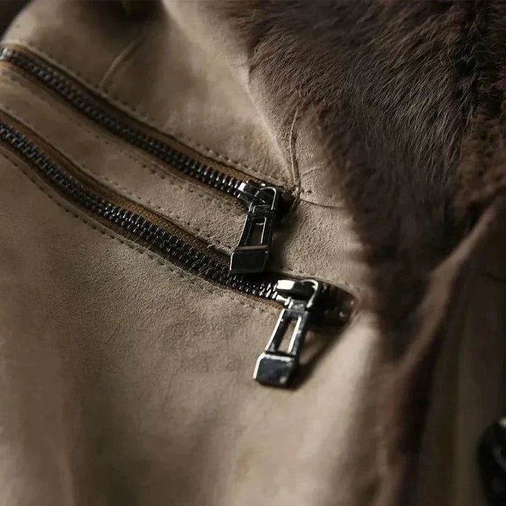 NORTHLINE STUDIO | Shearling Jacket with Fur Collar