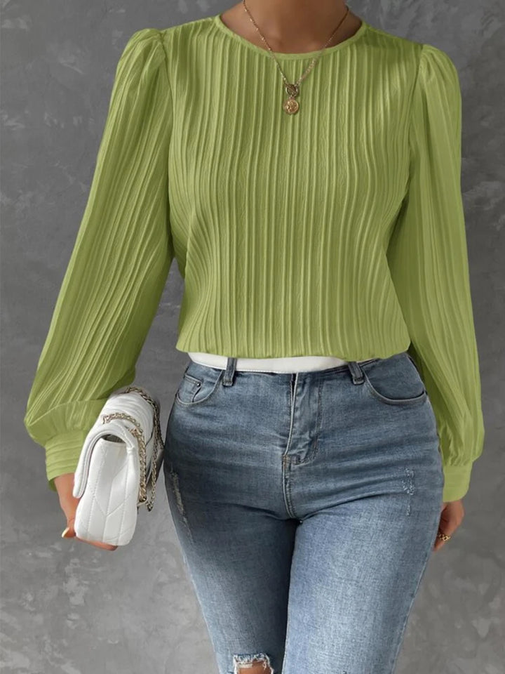 NORTHLINE STUDIO | TEXTURED LONG SLEEVE BLOUSE