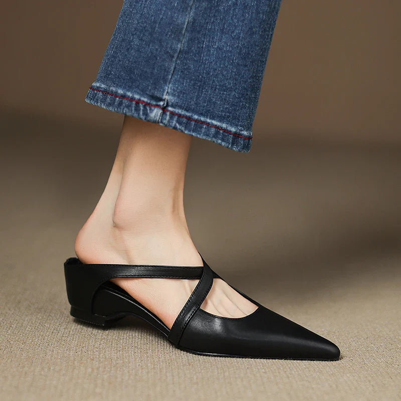 NORTHLINE STUDIO | CROSS-STRAP POINTED MULES