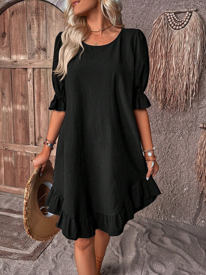 EMILIA | RELAXED RUFFLE HEM DRESS