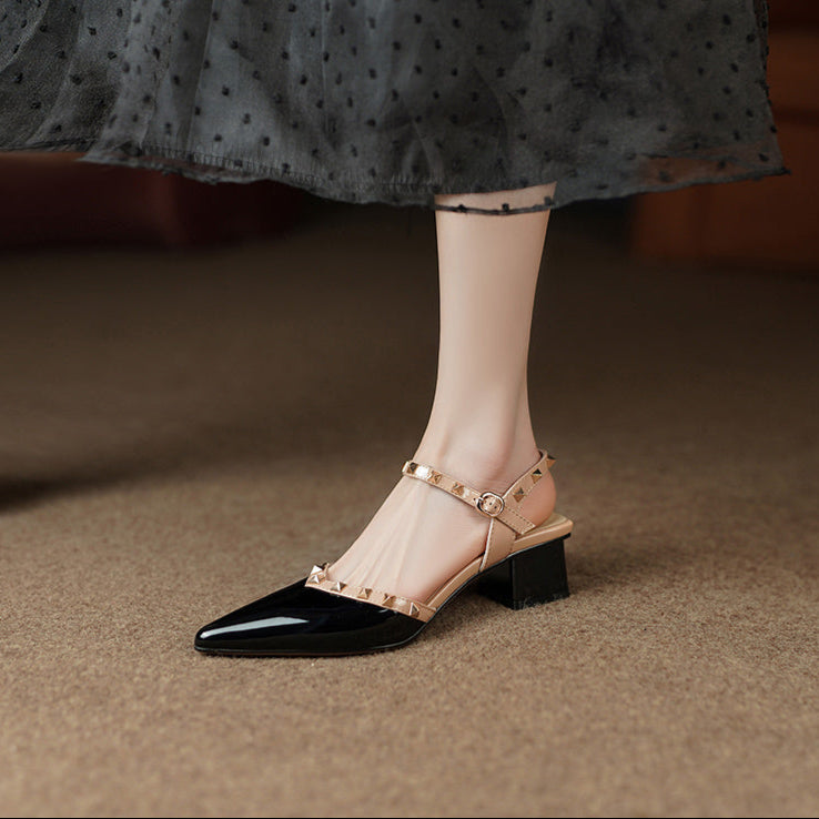 NORTHLINE STUDIO | STUDDED STRAP BLOCK HEELS