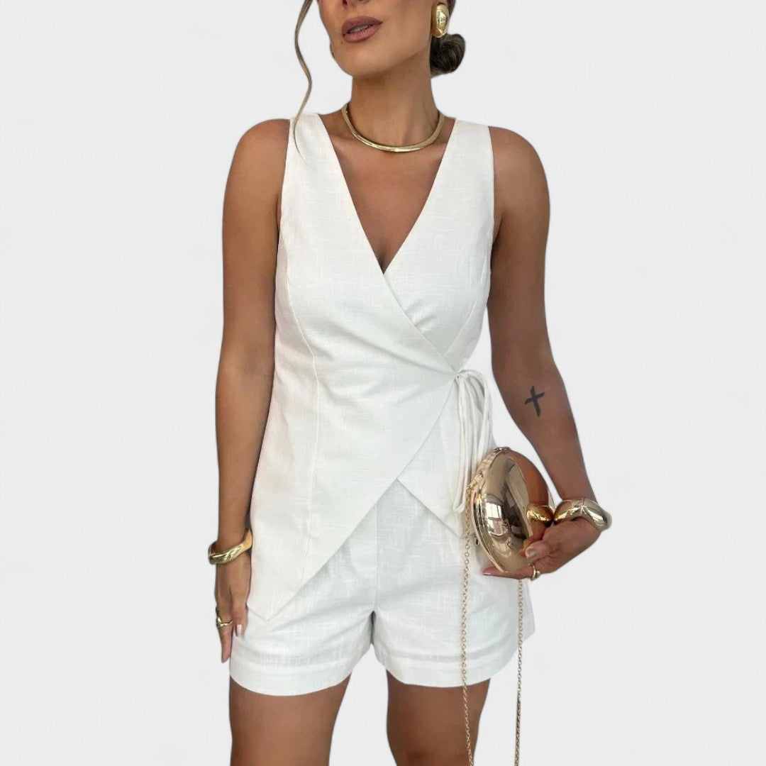 ARIA | SLEEVELESS WRAP ROMPER