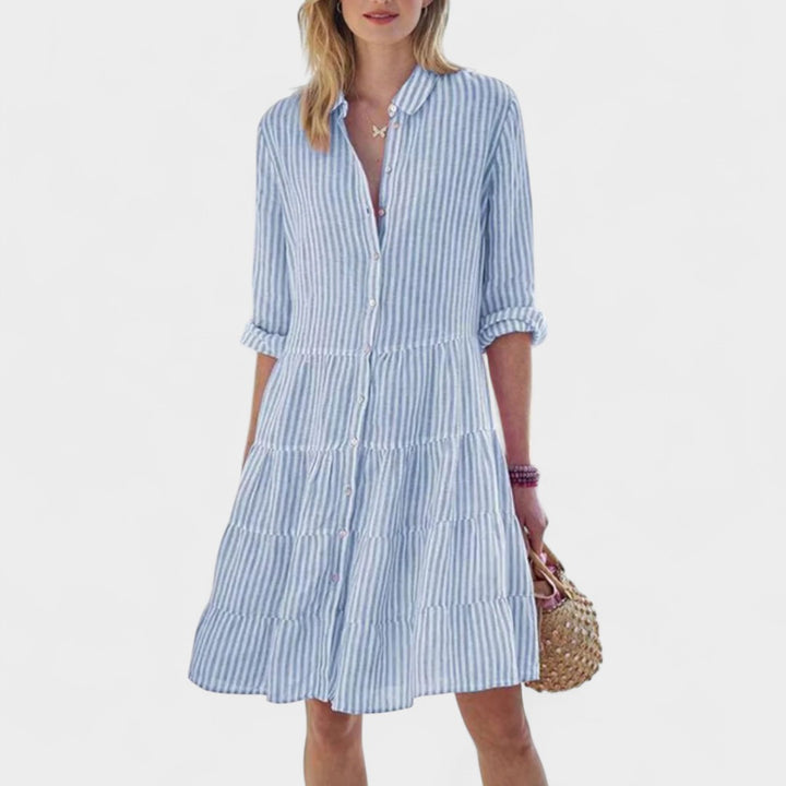 CAROLINE | EASY BUTTON TIERED DRESS