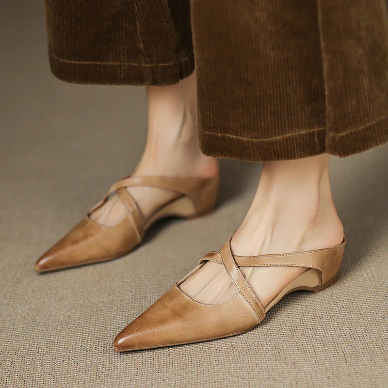 NORTHLINE STUDIO | CROSS-STRAP POINTED MULES
