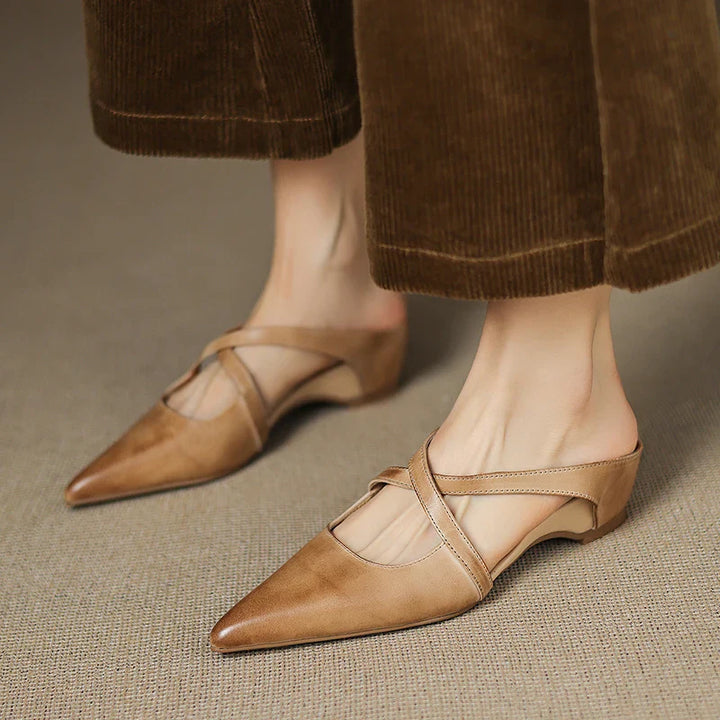 NORTHLINE STUDIO | CROSS-STRAP POINTED MULES