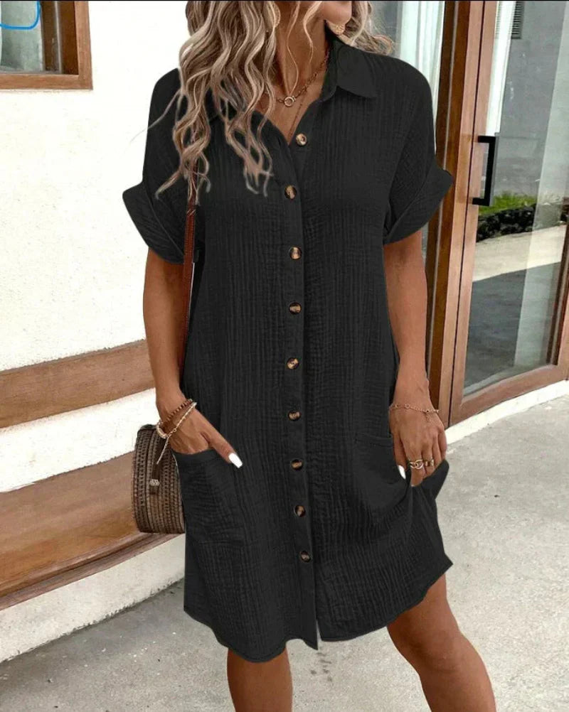 MEGAN | RELAXED BUTTON-UP SHIRT DRESS