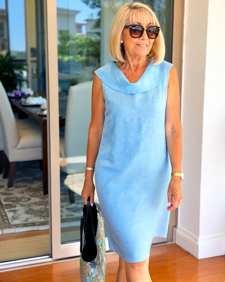 FRANCES | COWL NECK SHIFT DRESS