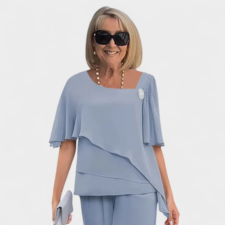 EVELYN | ELEGANT DRAPE PANT SET