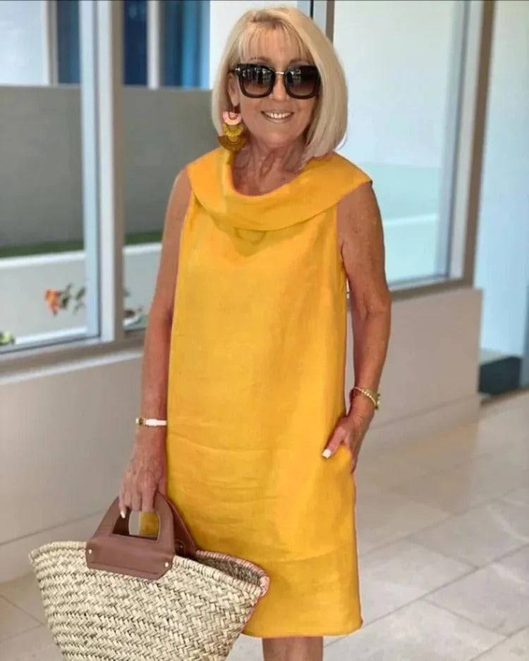 FRANCES | COWL NECK SHIFT DRESS