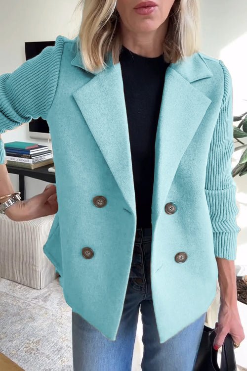 NORTHLINE STUDIO | Elegant Knit-Sleeve Blazer
