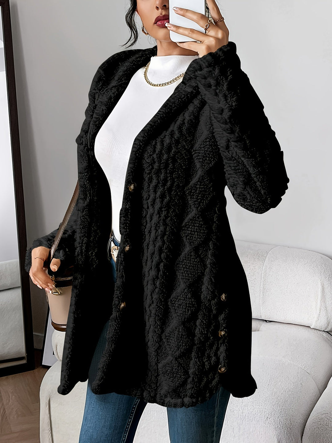 NORTHLINE STUDIO | Plush Hooded Cardigan