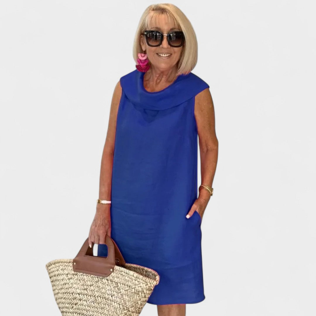 BARBARA | SLEEVELESS COWL DRESS
