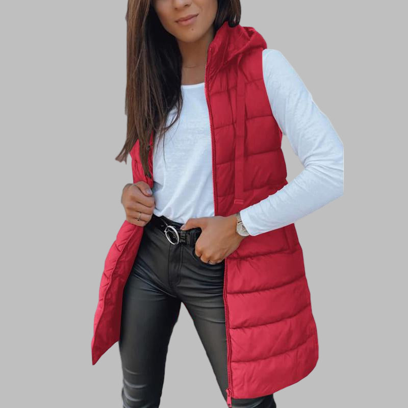 NORTHLINE STUDIO | Casual Sleeveless Hood Long Puffer Vest