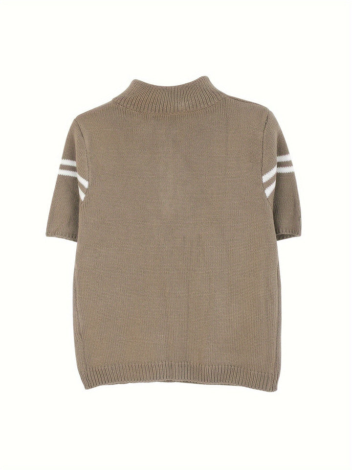 NORTHLINE STUDIO | Striped Zipper Sweater