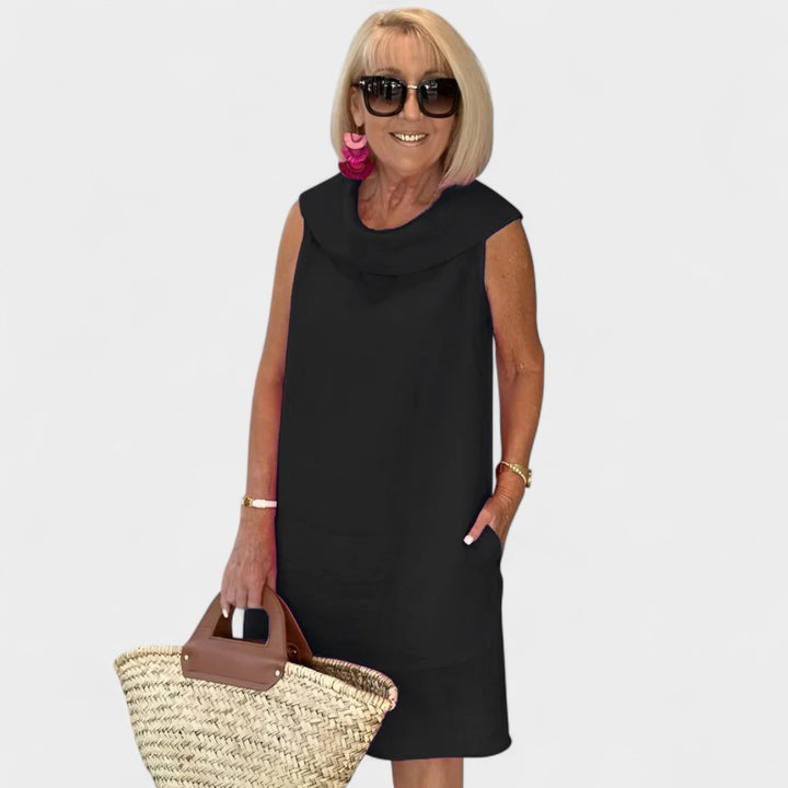 BARBARA | SLEEVELESS COWL DRESS