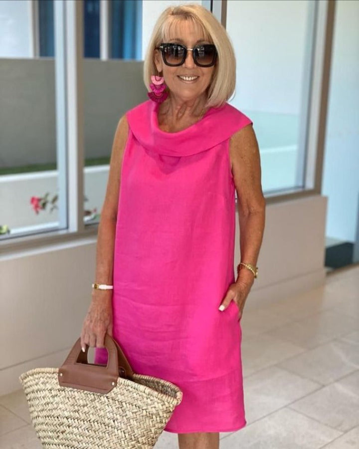 FRANCES | COWL NECK SHIFT DRESS