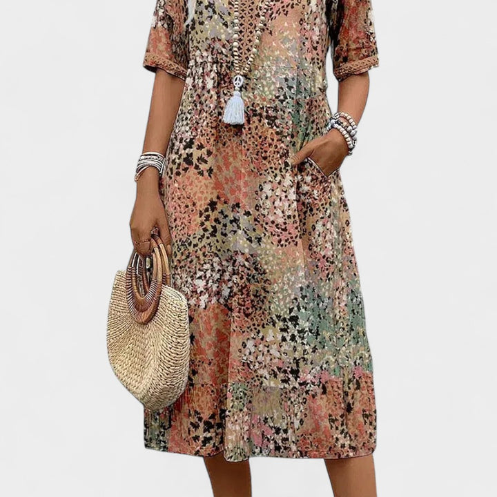EILEEN | BREEZY PRINTED MIDI DRESS