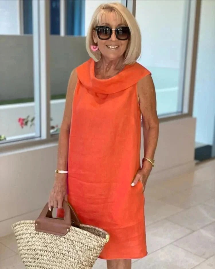 FRANCES | COWL NECK SHIFT DRESS