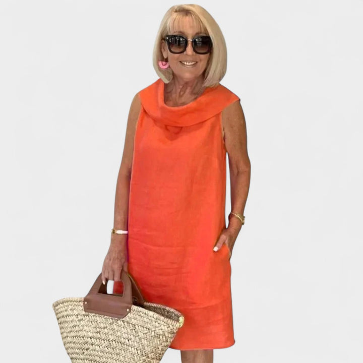 BARBARA | SLEEVELESS COWL DRESS
