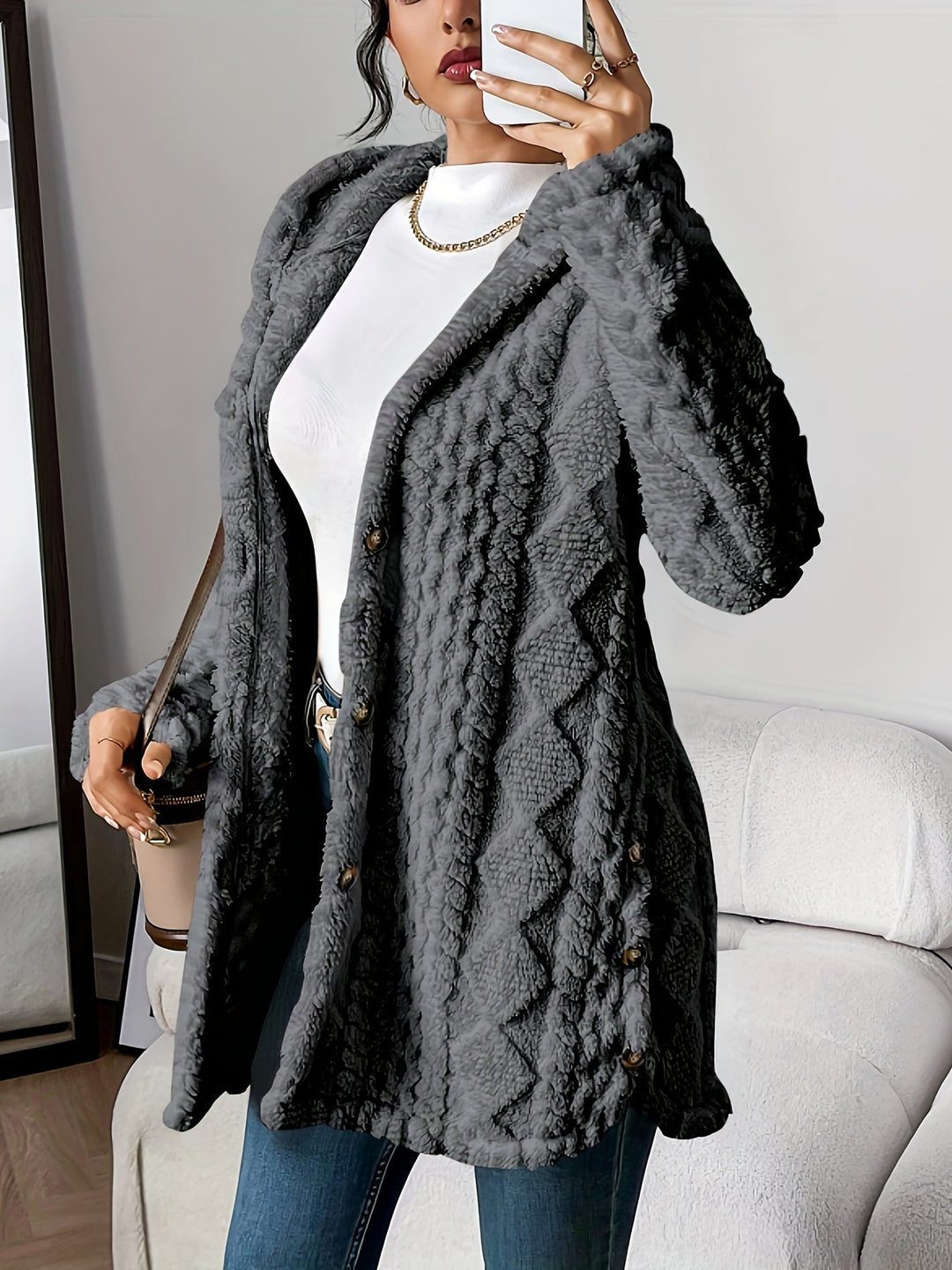 NORTHLINE STUDIO | Plush Hooded Cardigan