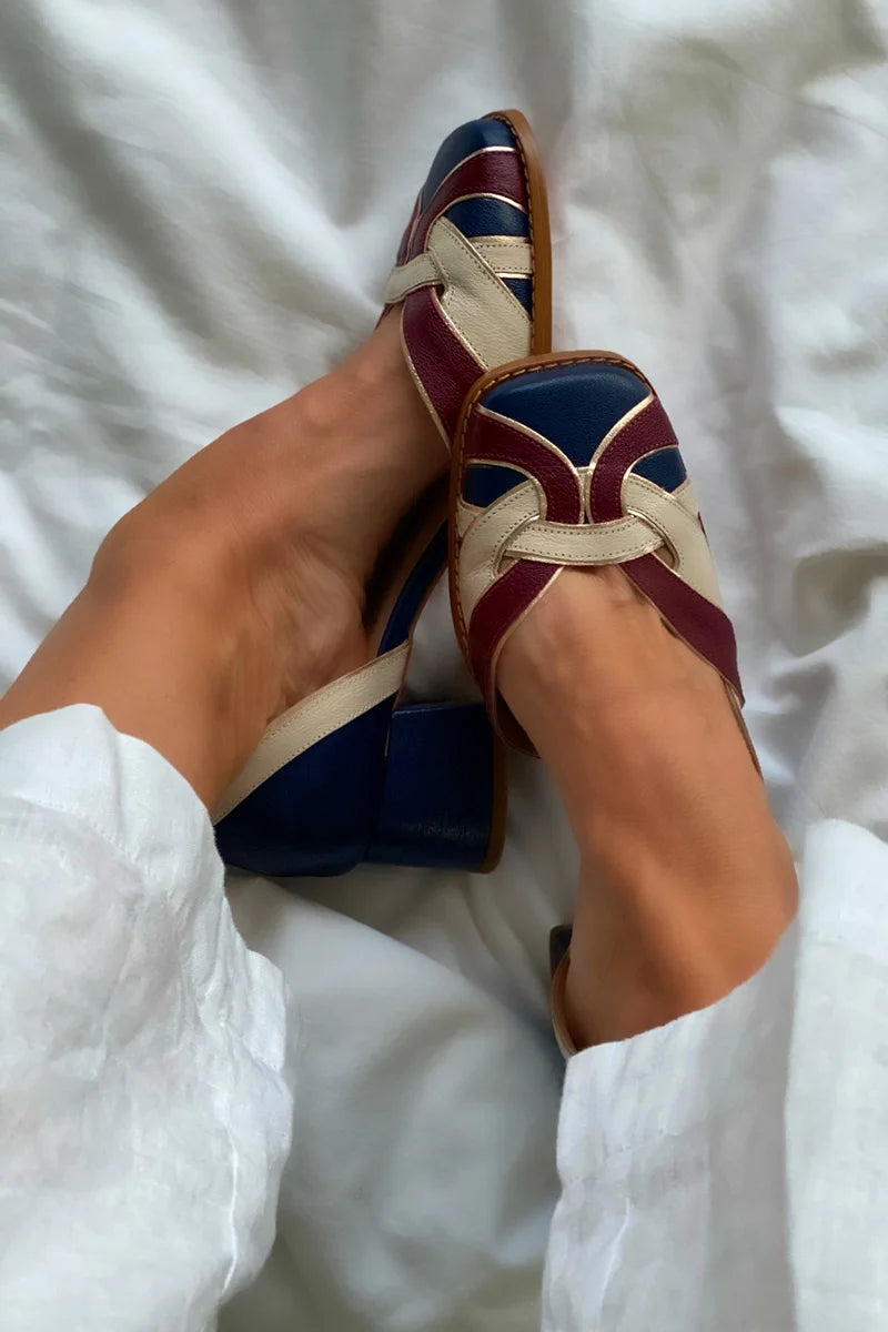 HARPER & JUNE | TRI-COLOR SLIP-ON FLATS