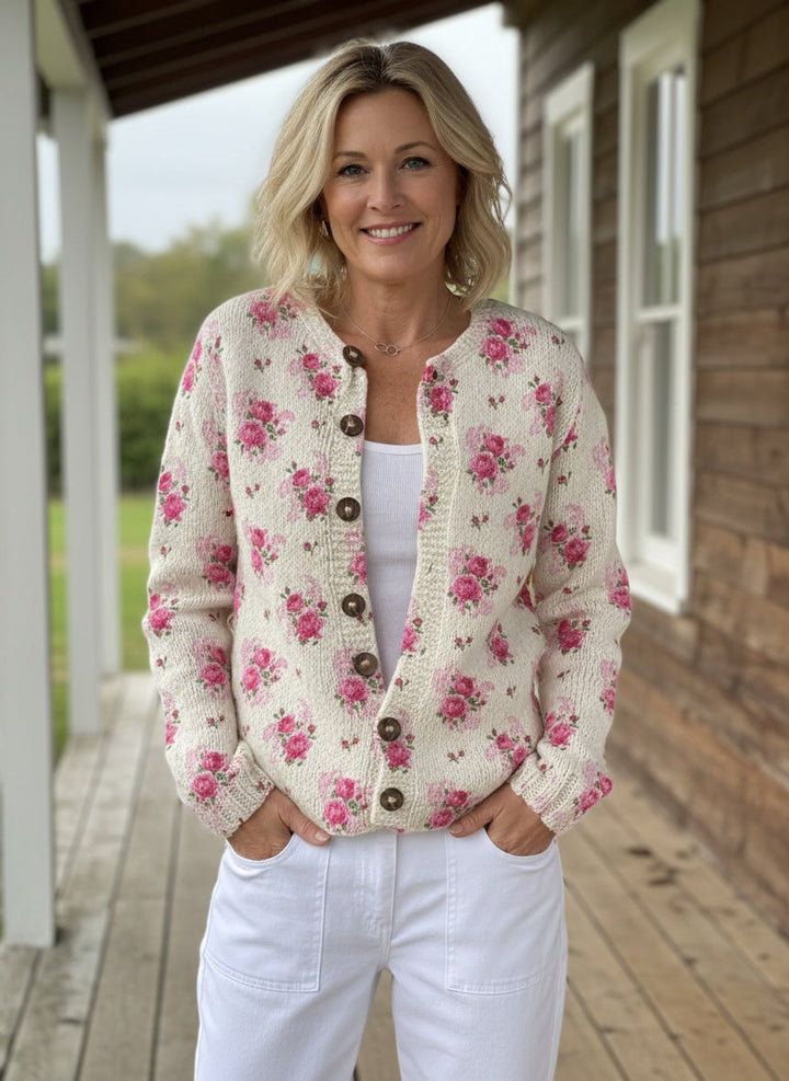 NORTHLINE STUDIO | Watercolor French Rose Cardigan