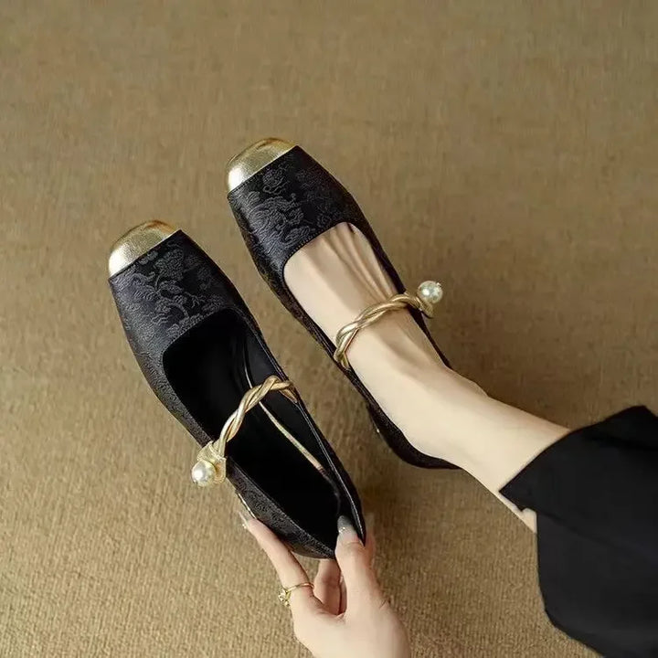 NORTHLINE STUDIO | PEARL STRAP EMBELLISHED FLATS