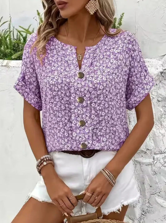 NORTHLINE STUDIO | FLORAL BUTTON BLOUSE