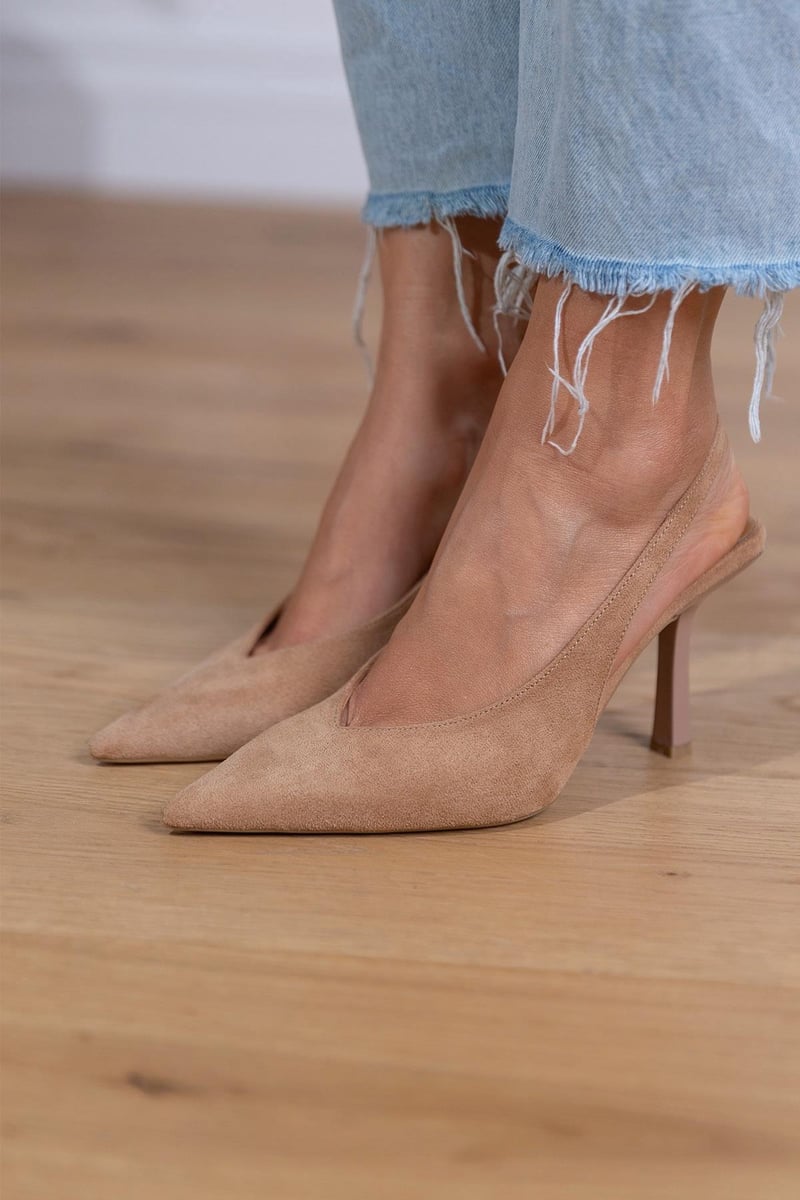 HARPER & JUNE | SUEDE SLINGBACK HEELS